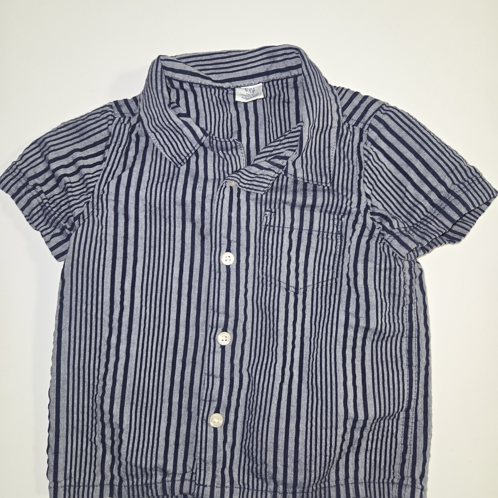 GAP Navy and White Striped Kids Button Down Shirt